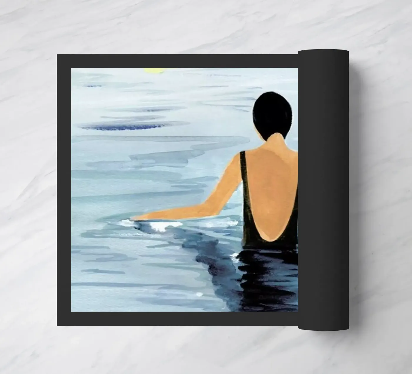 Swimmer doormat by Laura Page