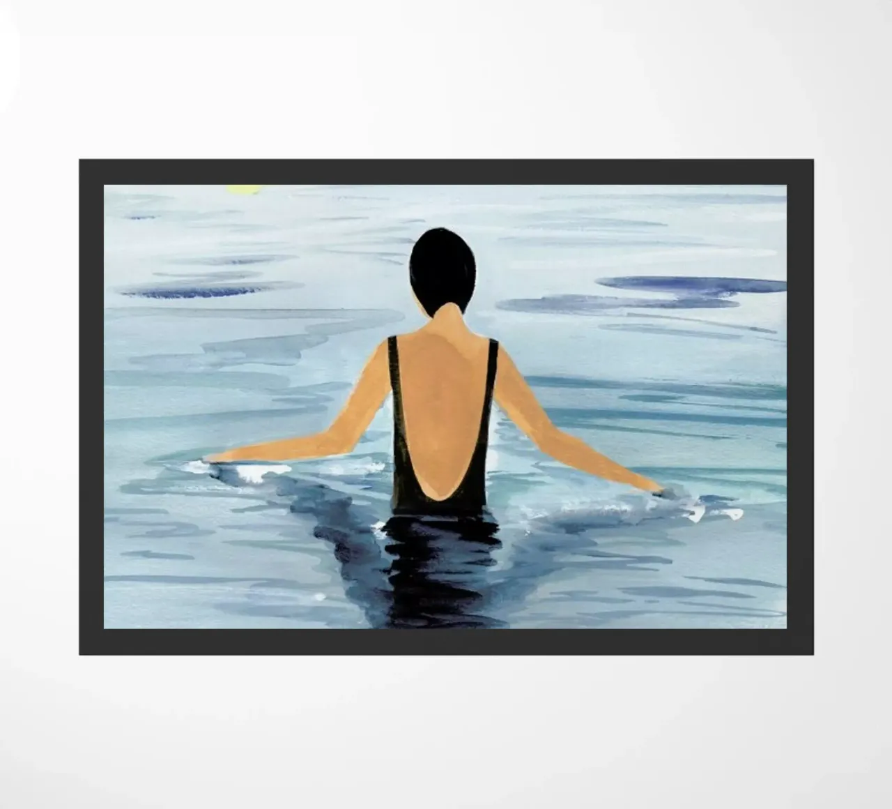 Swimmer doormat by Laura Page