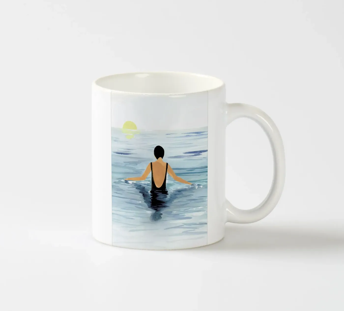 Swimmer ceramic mug by Laura Page