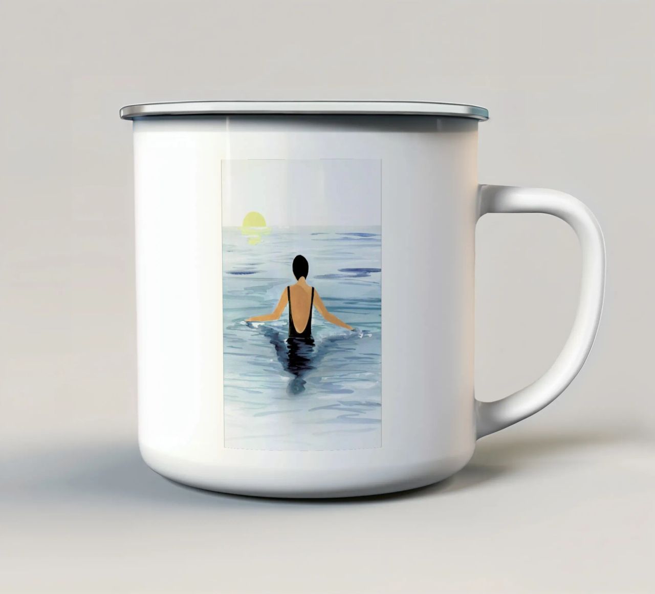 Swimmer tazza in smalto da Laura Page