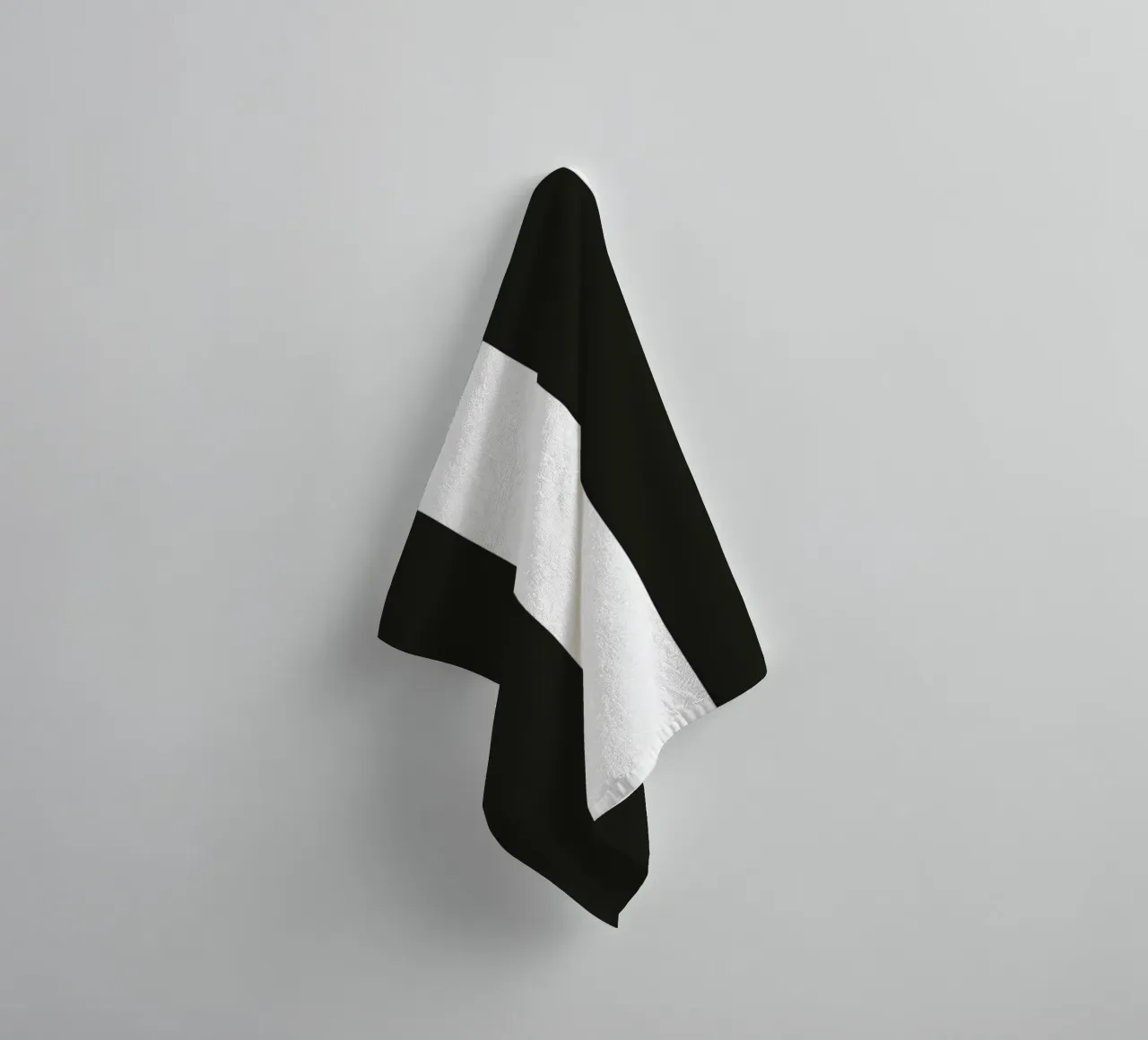 Black and white stripe pattern towel by gulsengunel