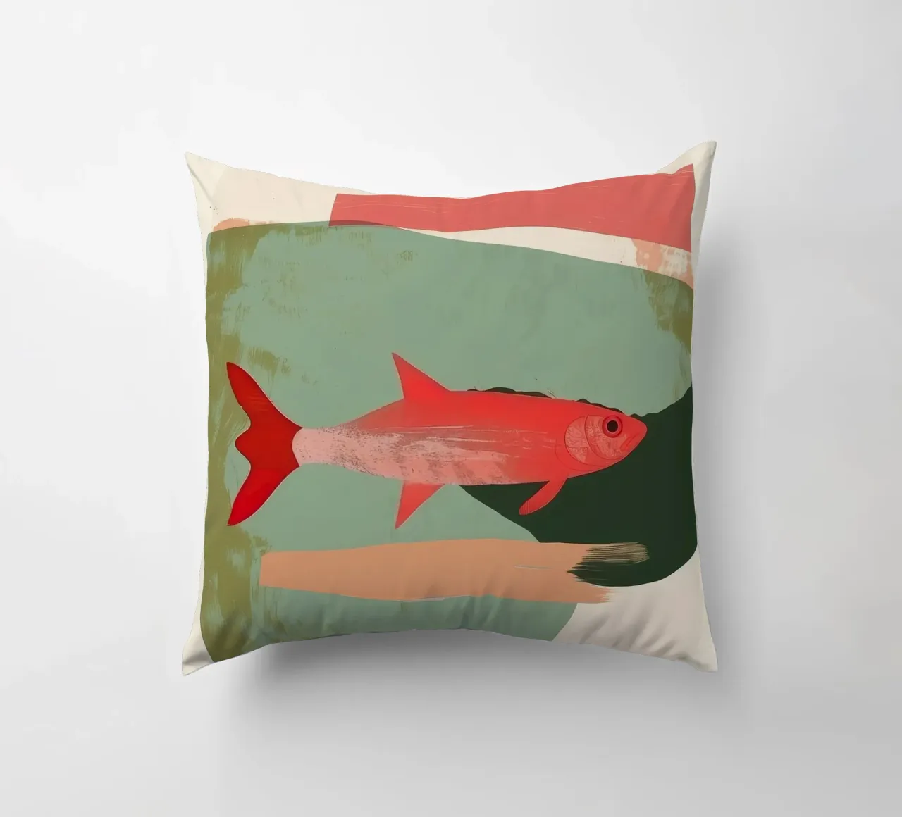 Red Fish Abstract cuscino da Nadjaa