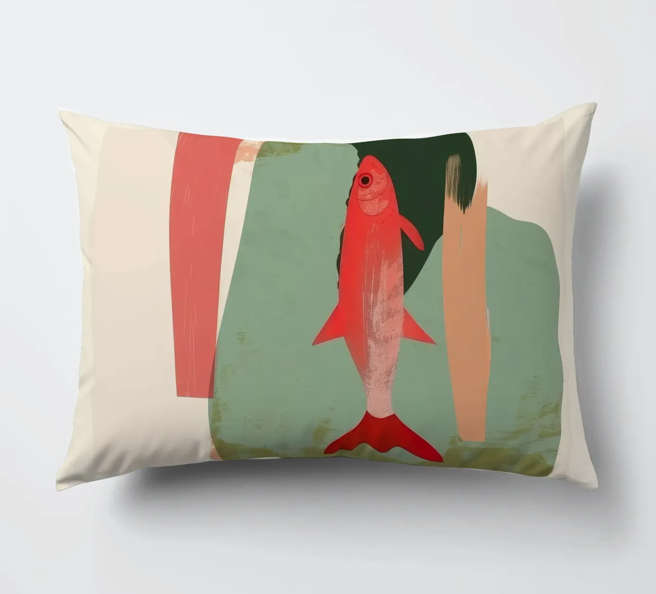 Red Fish Abstract cuscino da Nadjaa