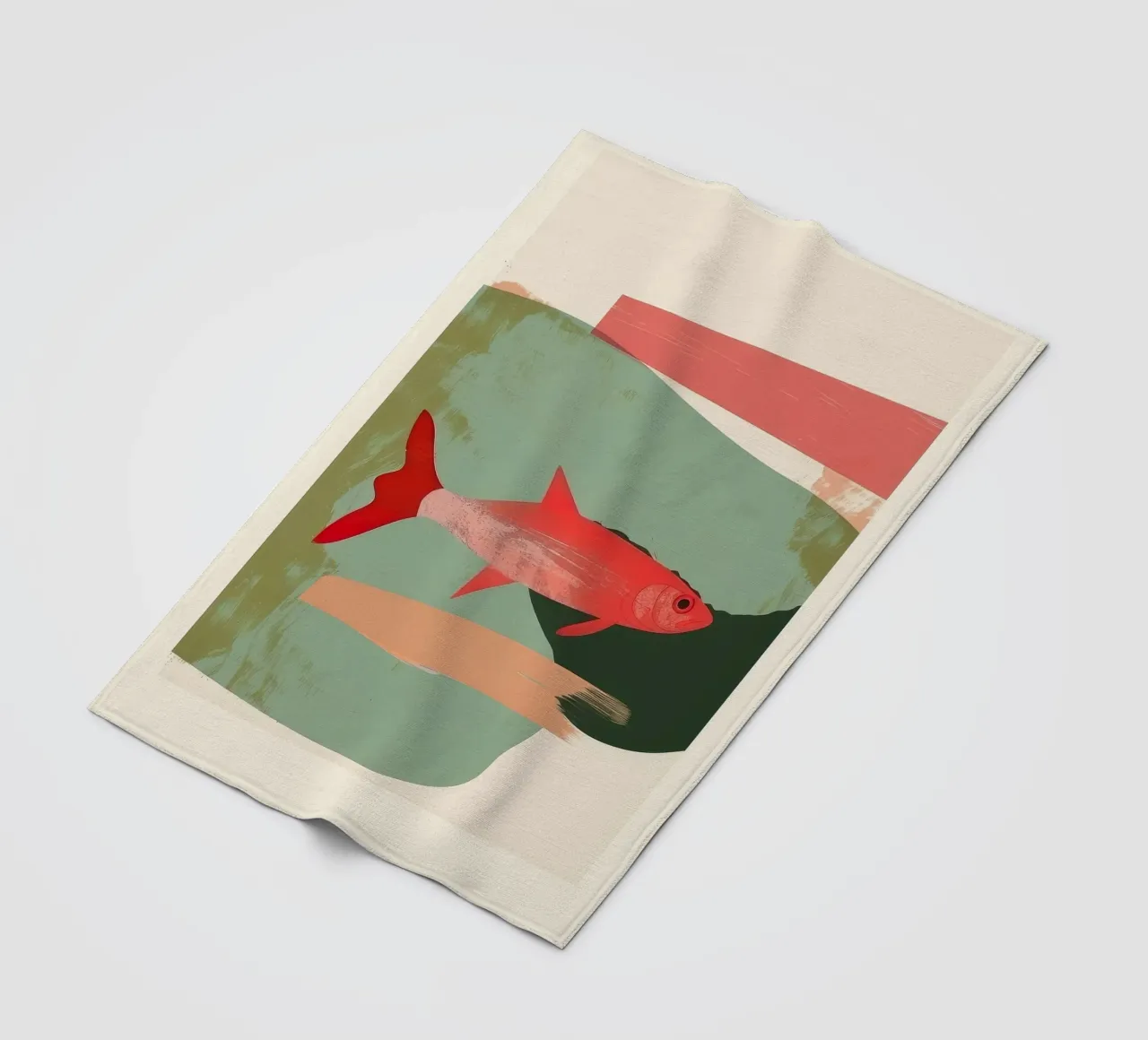 Red Fish Abstract coperta in pile da Nadjaa