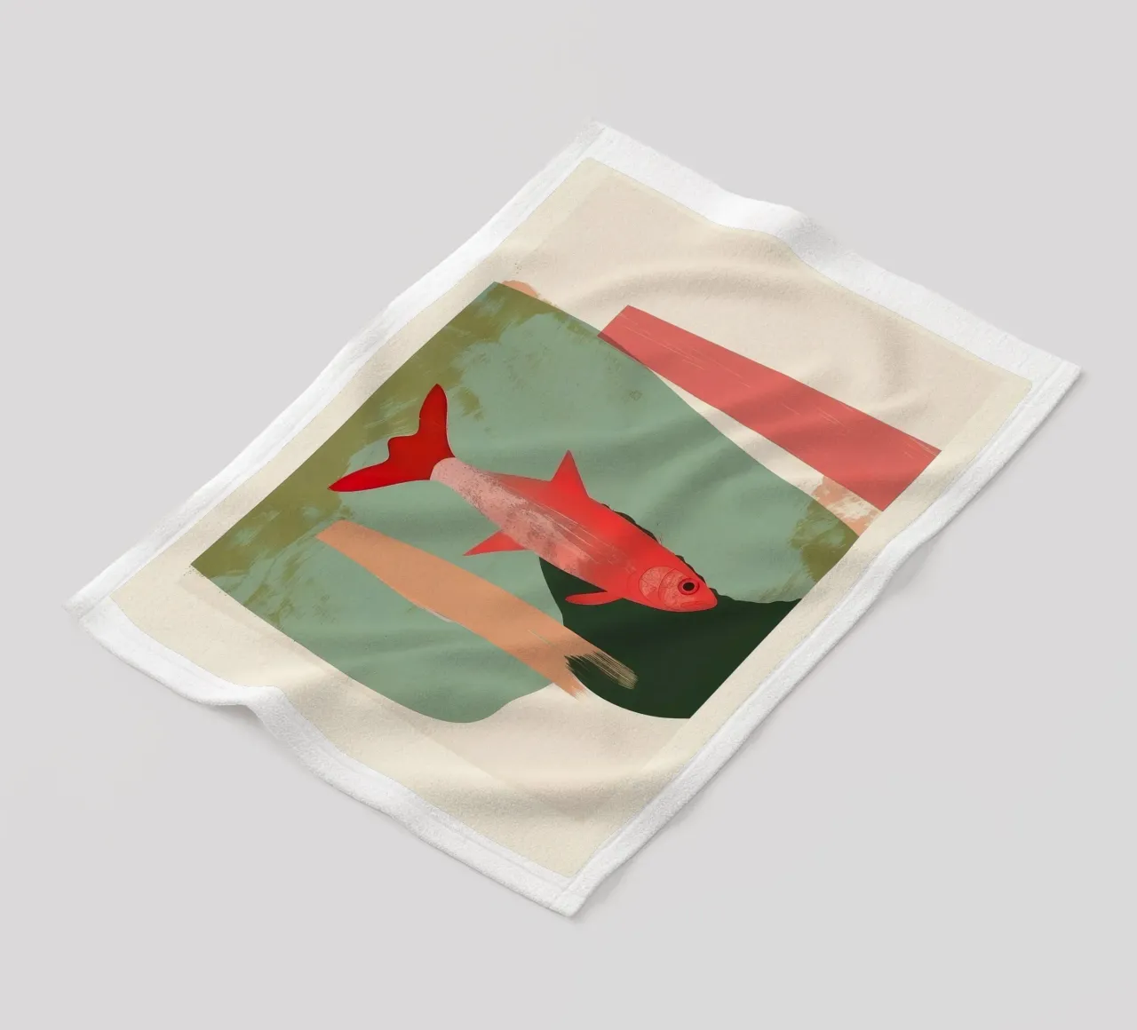 Red Fish Abstract coperta in pile da Nadjaa