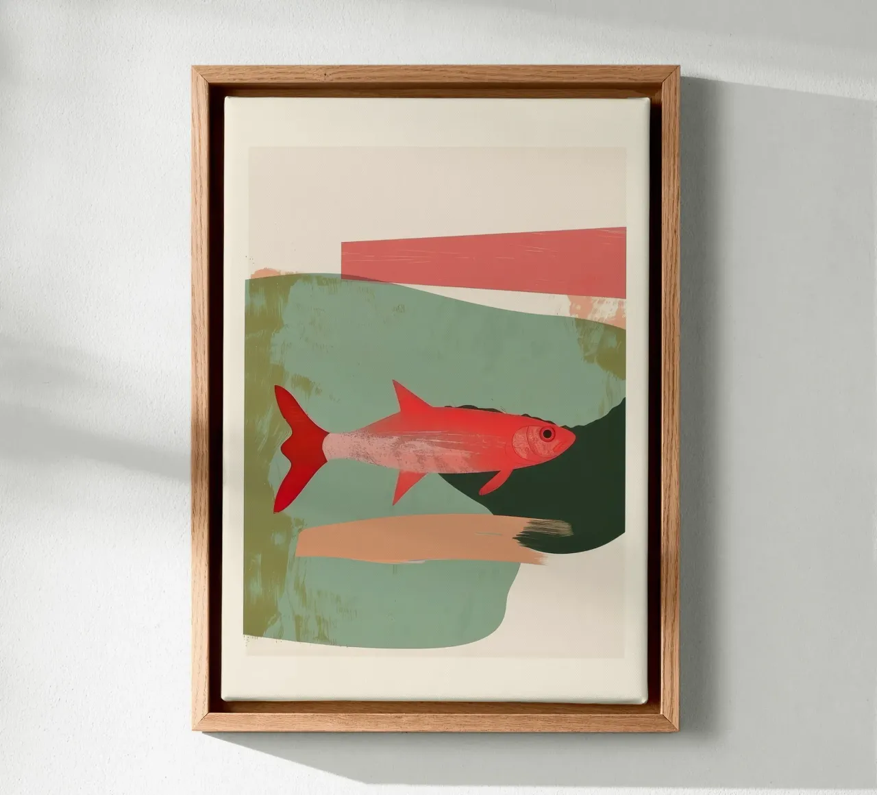 Red Fish Abstract tela con Cornice a cassetta da Nadjaa