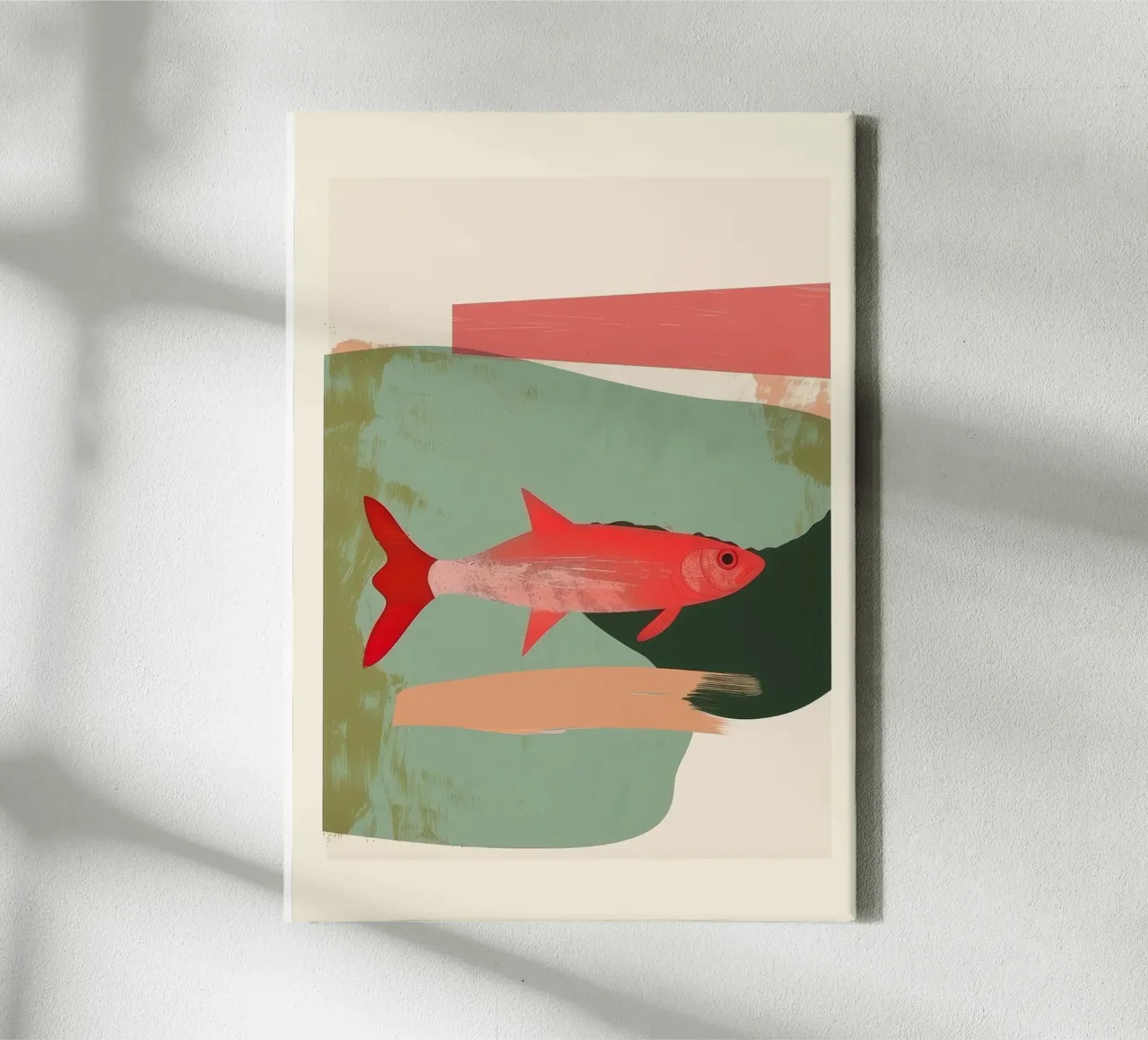 Red Fish Abstract tela con Cornice a cassetta da Nadjaa