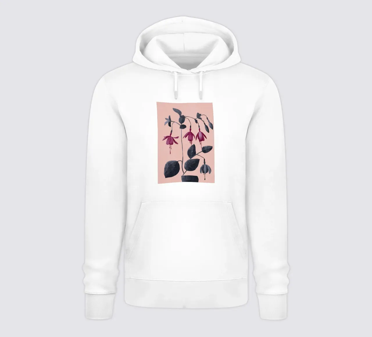 Fuchsia Botanical Drawing sudadera con capucha de Flow Line