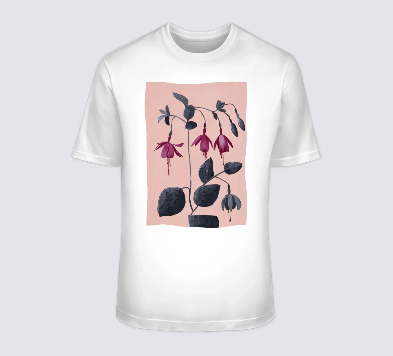 Fuchsia Botanical Drawing t-shirt da Flow Line