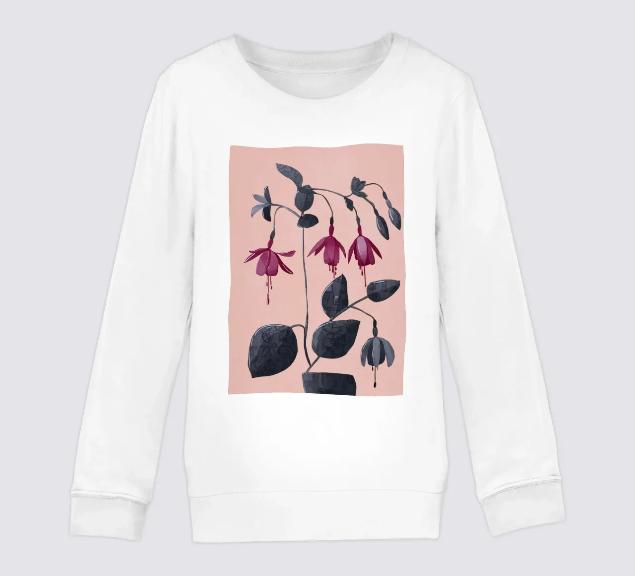 Fuchsia Botanical Drawing sudadera para niño de Flow Line