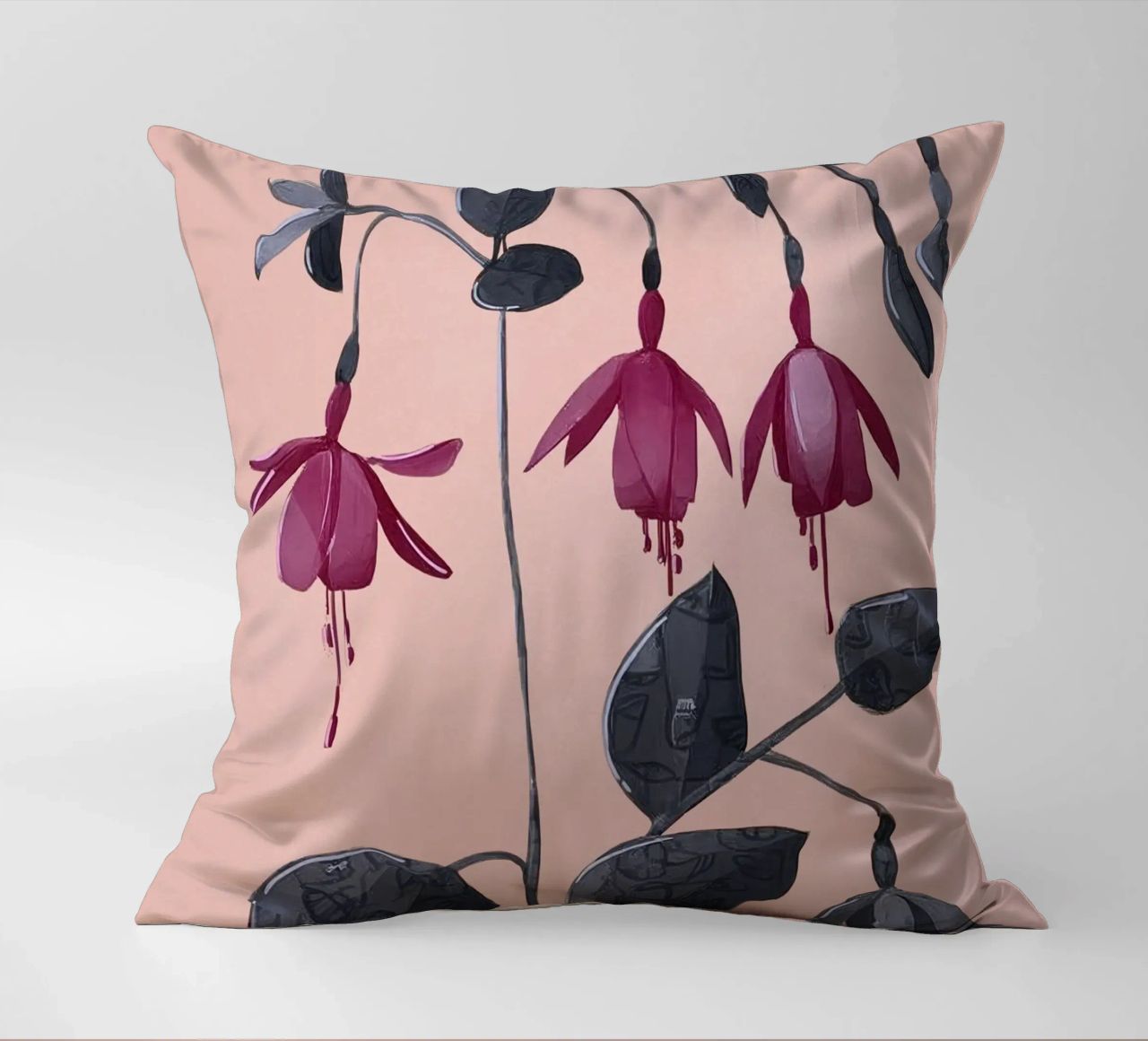 Fuchsia Botanical Drawing cuscino da Flow Line