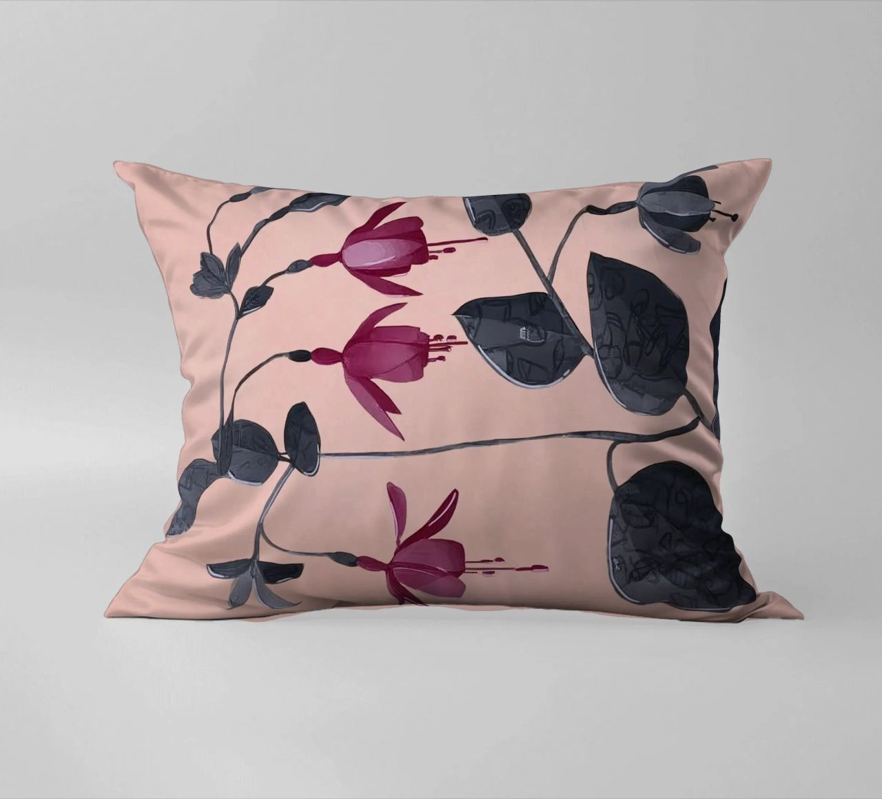 Fuchsia Botanical Drawing cuscino da Flow Line