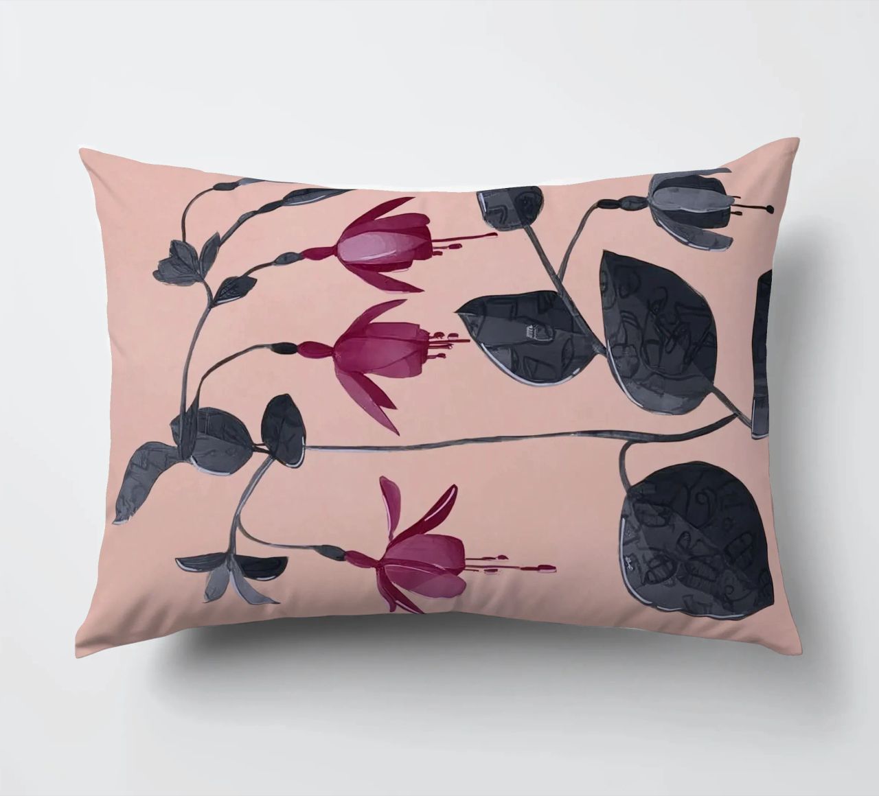 Fuchsia Botanical Drawing cuscino da Flow Line