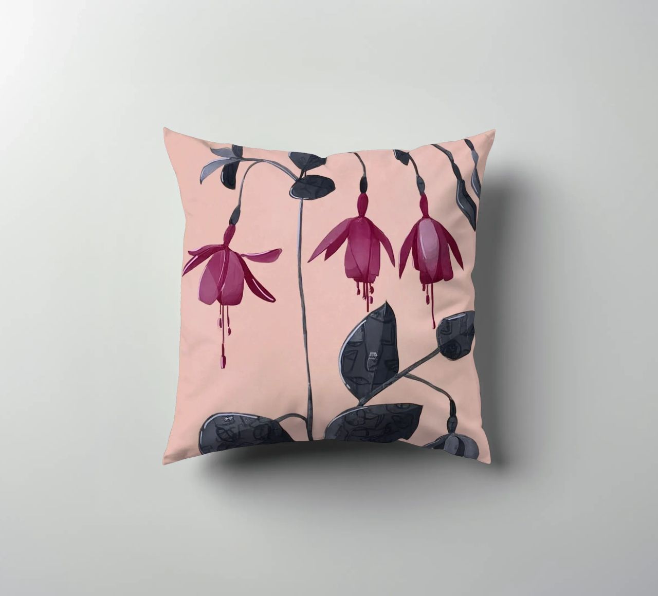 Fuchsia Botanical Drawing cuscino da Flow Line