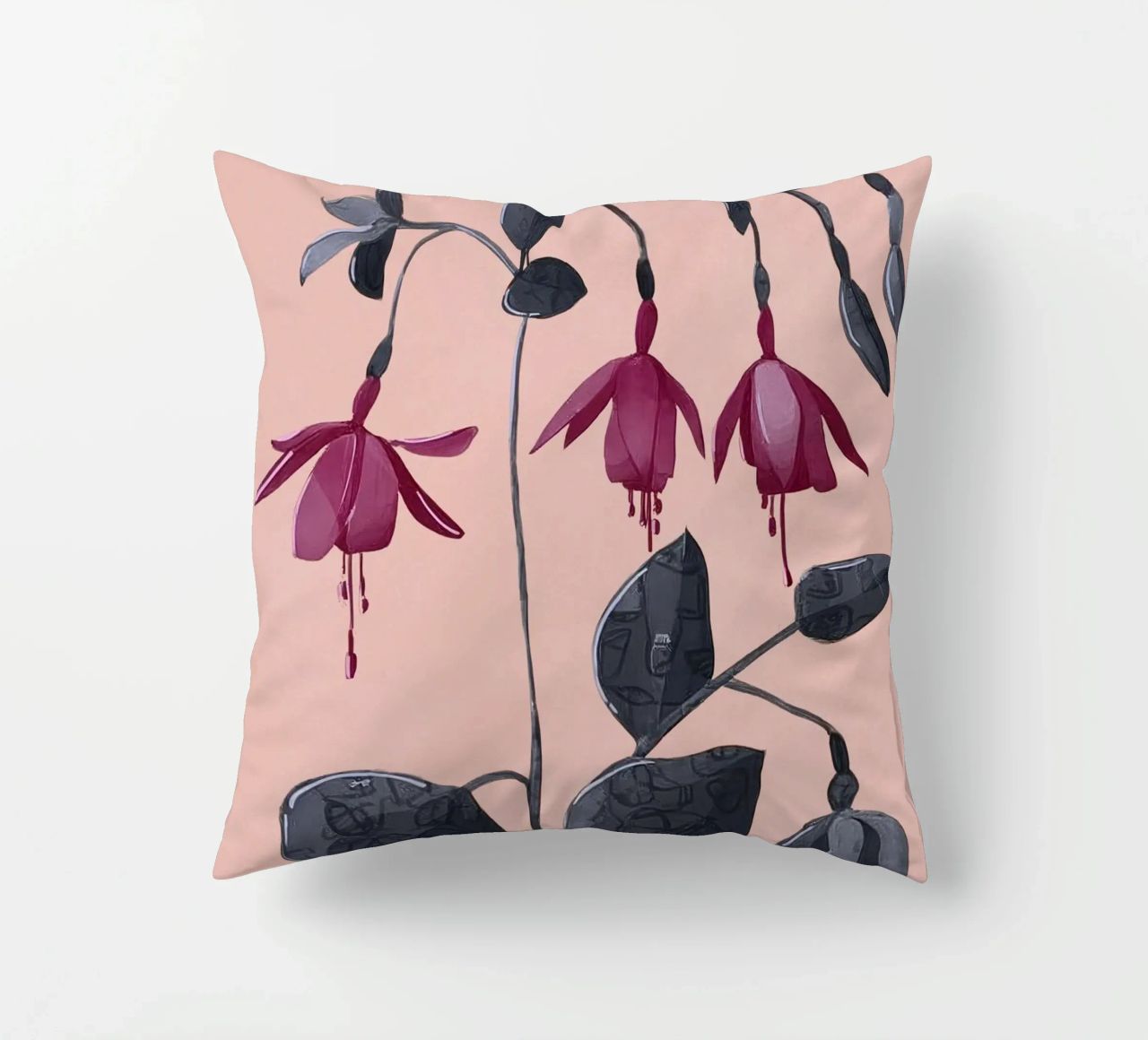 Fuchsia Botanical Drawing cuscino da Flow Line