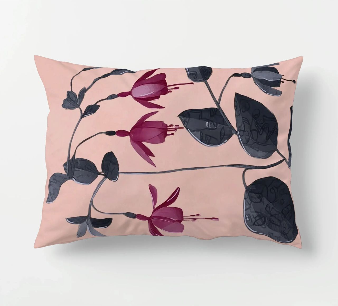 Fuchsia Botanical Drawing cuscino da Flow Line