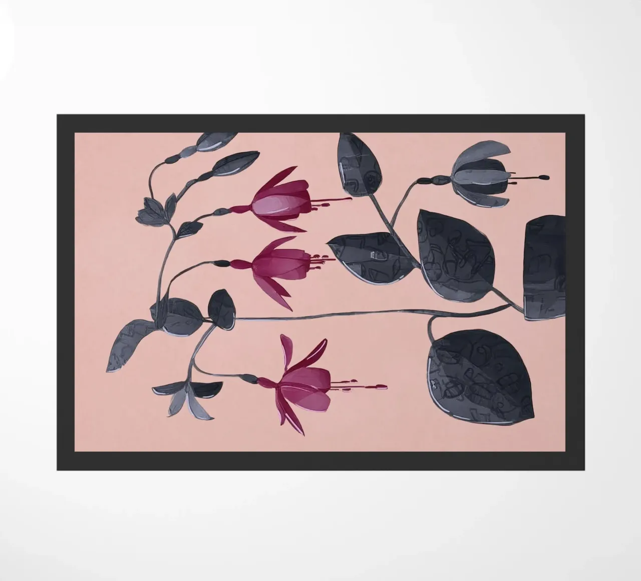 Fuchsia Botanical Drawing felpudo de Flow Line