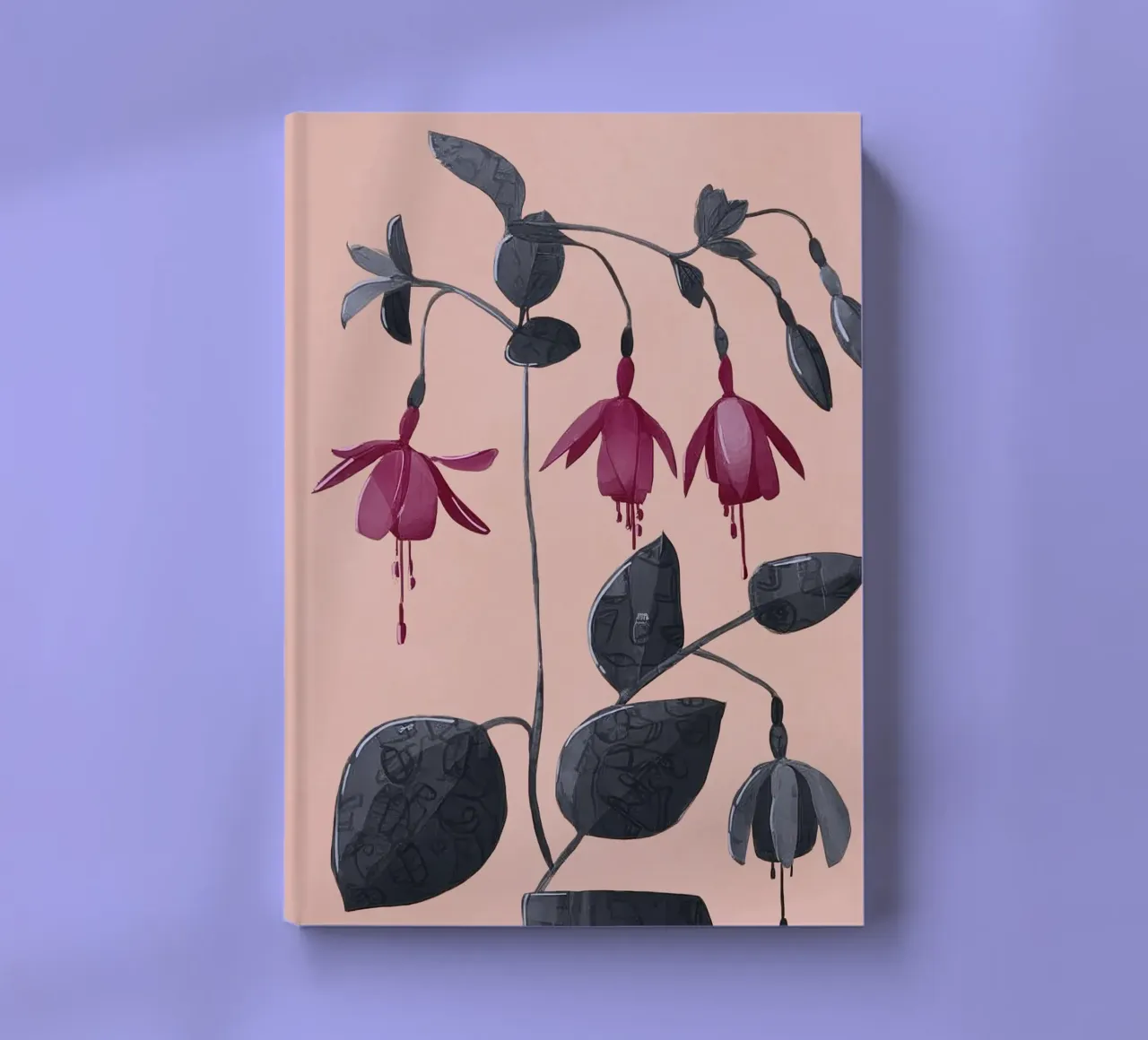 Fuchsia Botanical Drawing notebook by Flow Line