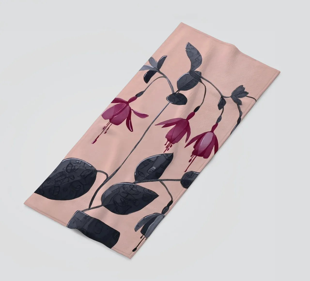 Fuchsia Botanical Drawing telo mare da Flow Line