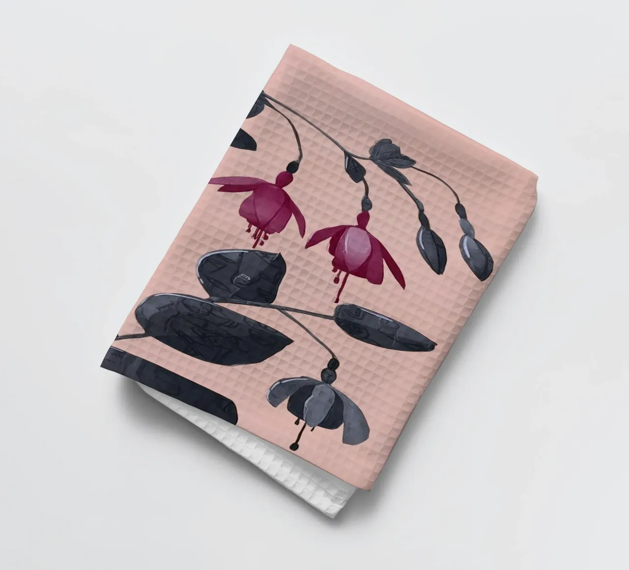 Fuchsia Botanical Drawing torchon de Flow Line