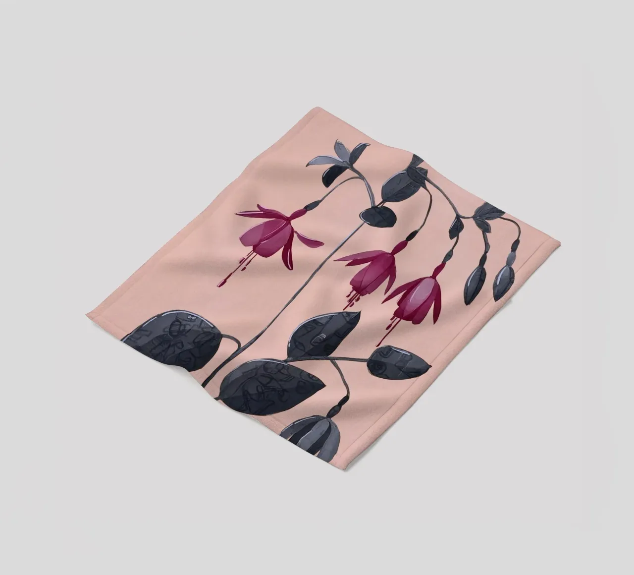 Fuchsia Botanical Drawing coperta in pile da Flow Line