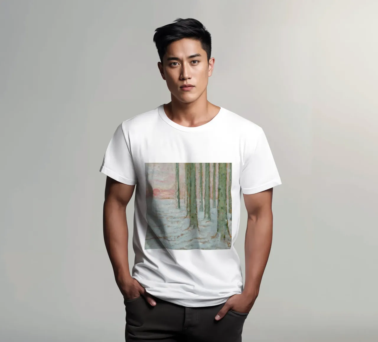 de Nuncques - Winter In The Forest t-shirt by ARTOTHEK
