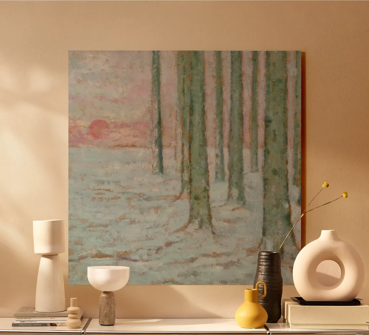 de Nuncques - Winter In The Forest alluminio dibond da ARTOTHEK