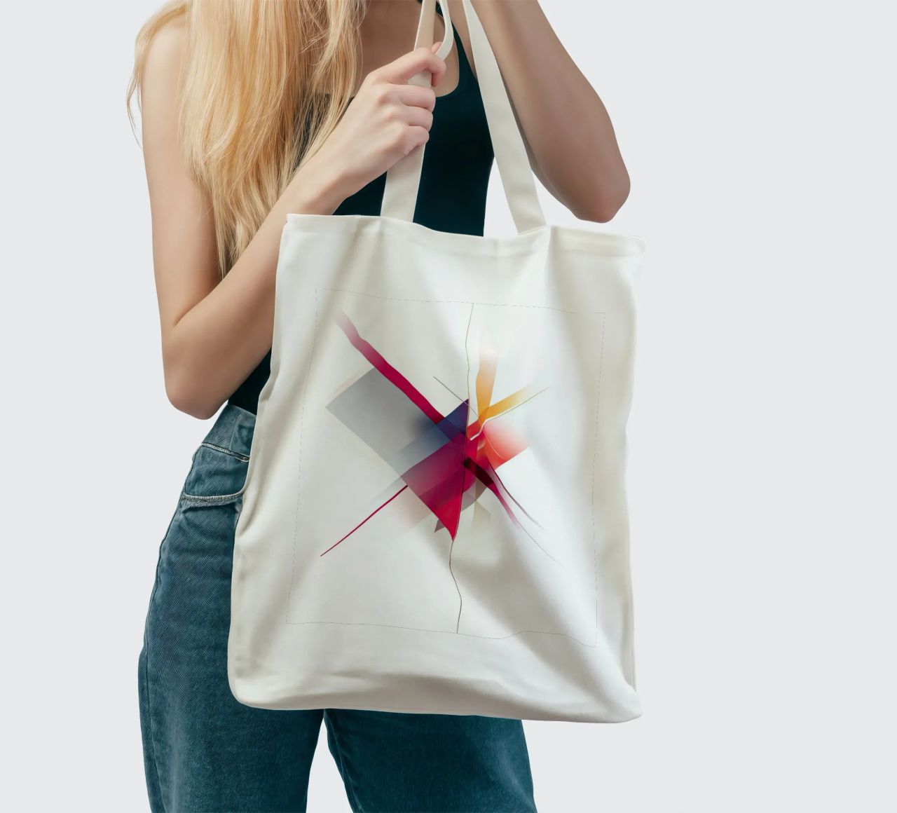 Abstract Colorful Intersection with Sharp Lines tote bag by Artbyvo