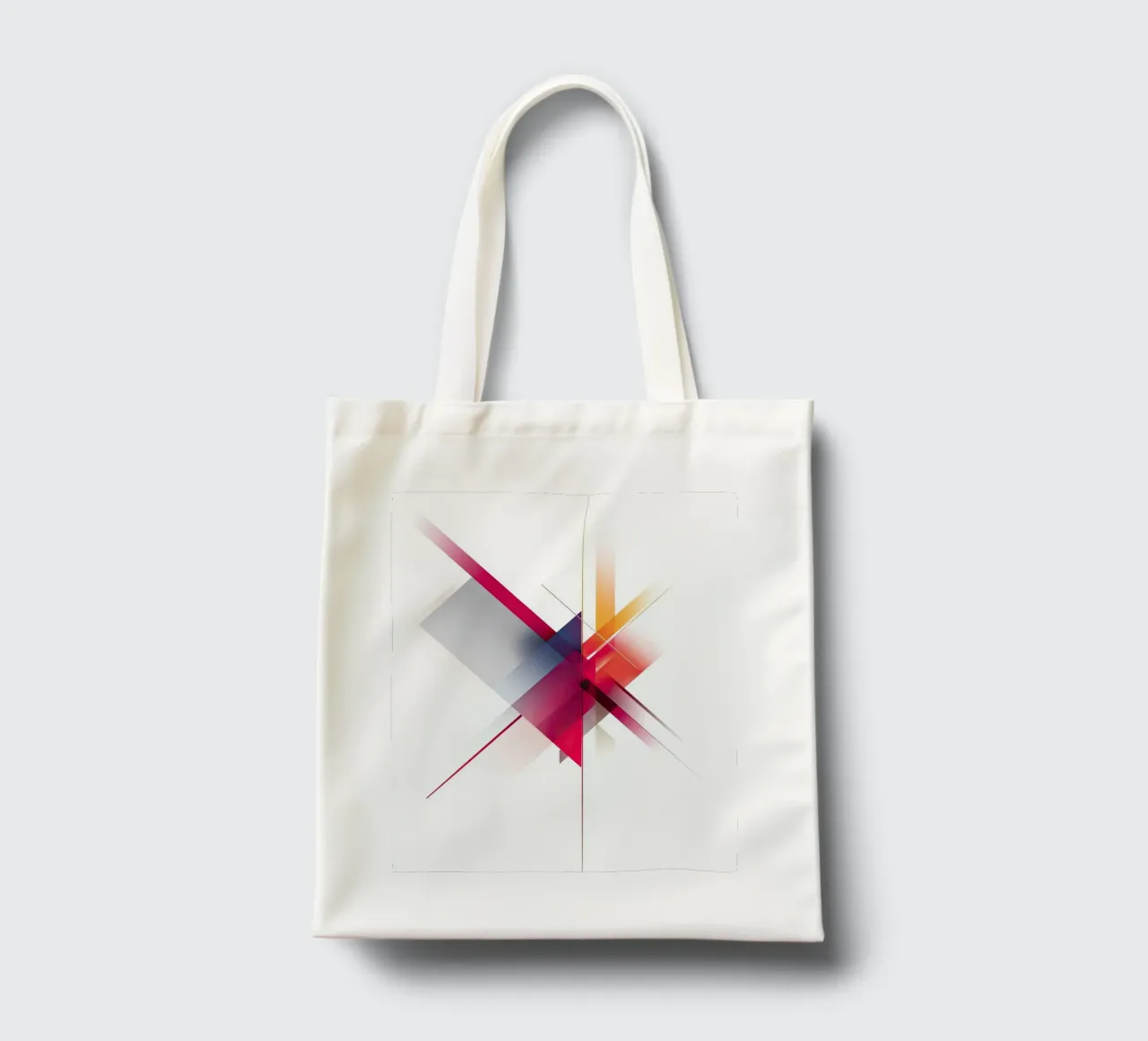 Intersezione astratta e colorata con linee nette borsa in juta da Artbyvo