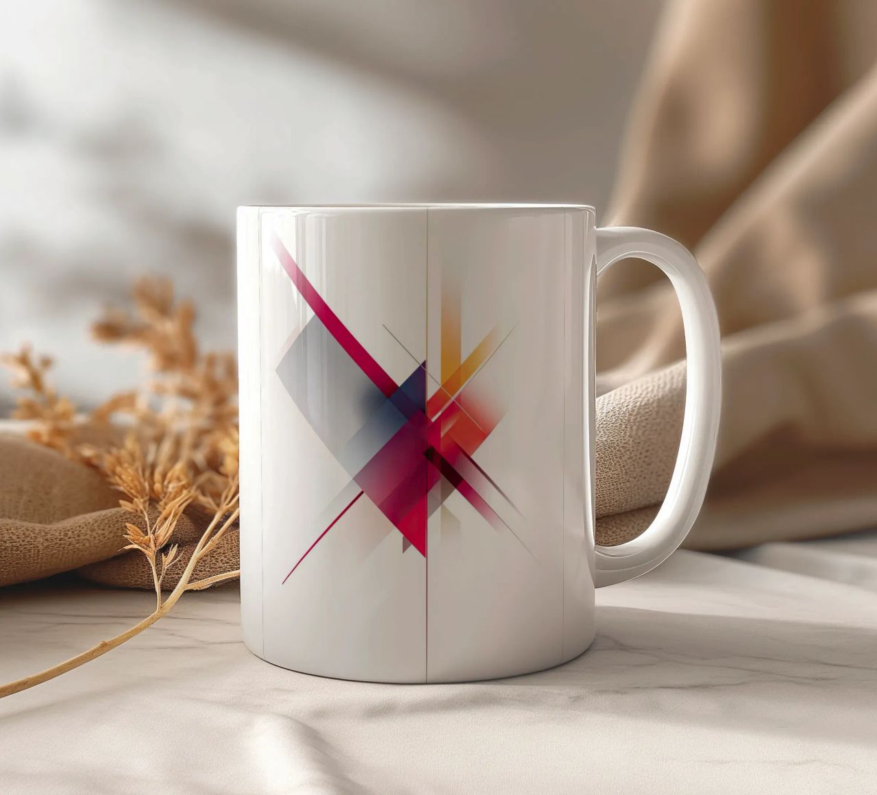 Abstract Colorful Intersection with Sharp Lines ceramic mug by Artbyvo