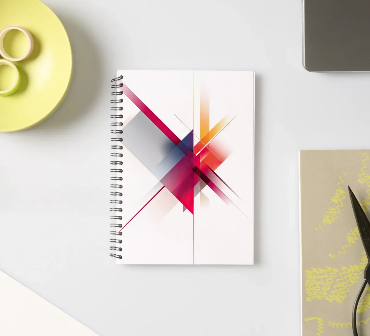 Abstract Colorful Intersection with Sharp Lines spiral notebook by Artbyvo