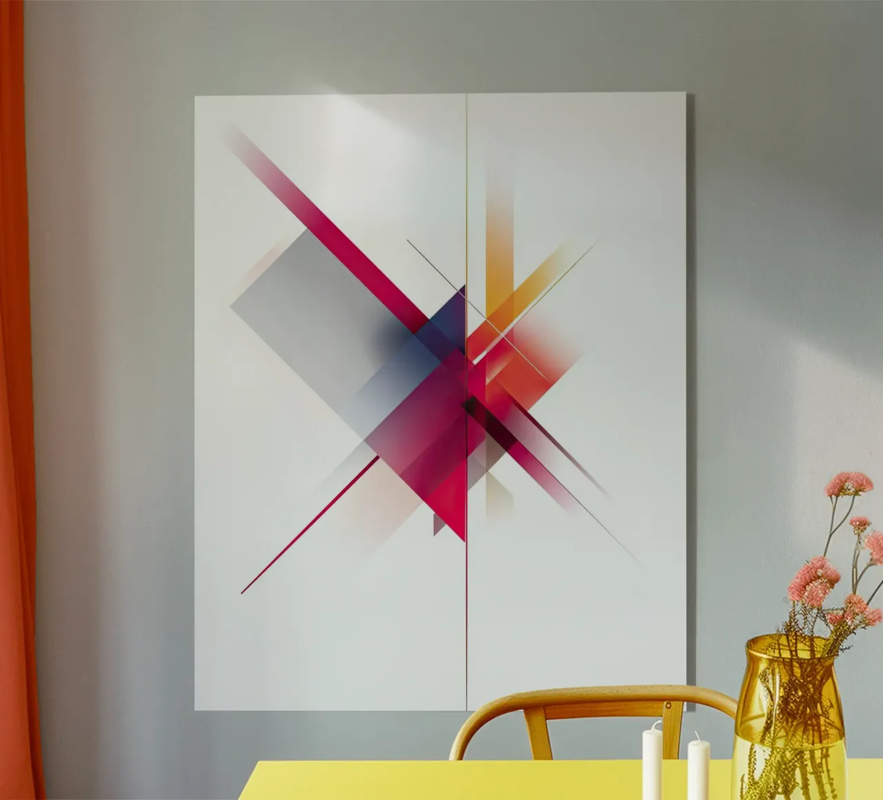 Abstract Colorful Intersection with Sharp Lines acrylic glass by Artbyvo
