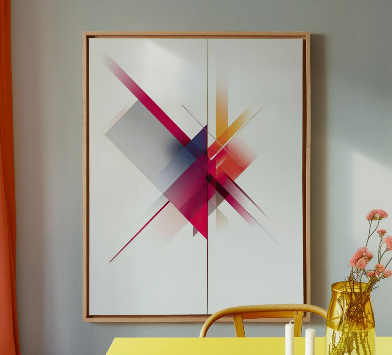 Abstract Colorful Intersection with Sharp Lines canvas by Artbyvo