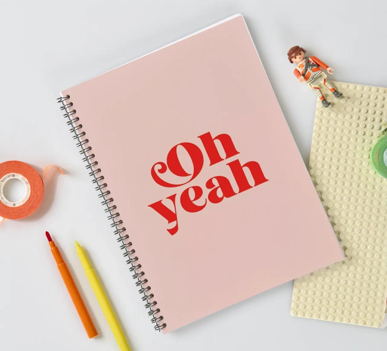 Oh Yeah Pink spiral notebook by Trabolt Design