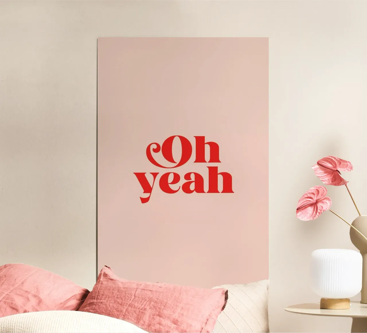 Oh Yeah Pink poster con telaio in legno da Trabolt Design