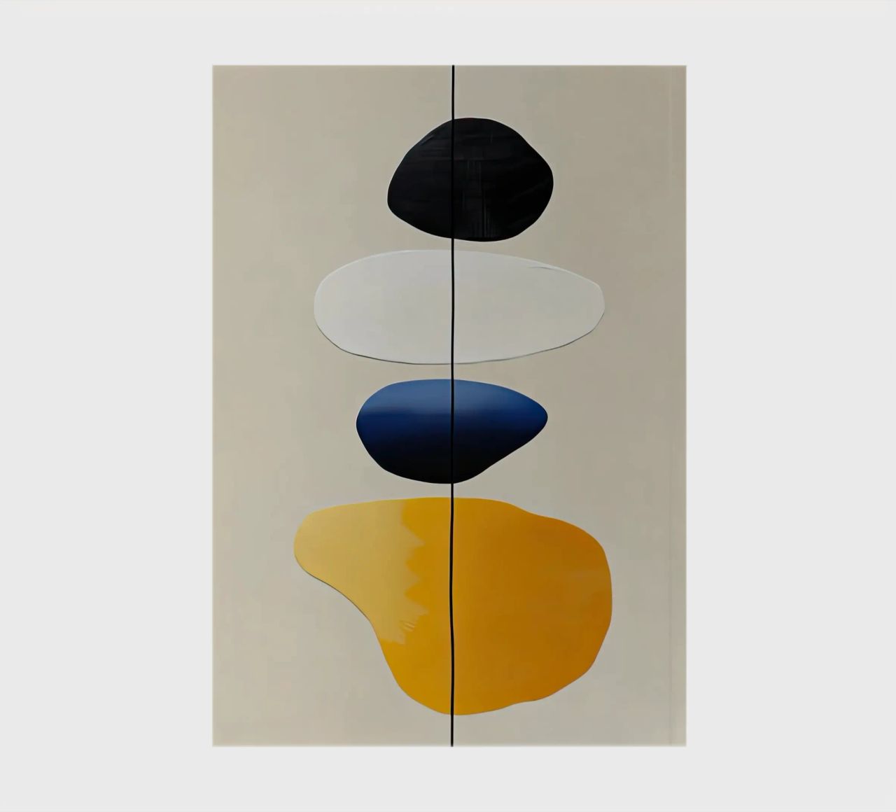 Stacked Shapes Minimalist Composition in Yellow notebook by Artbyvo
