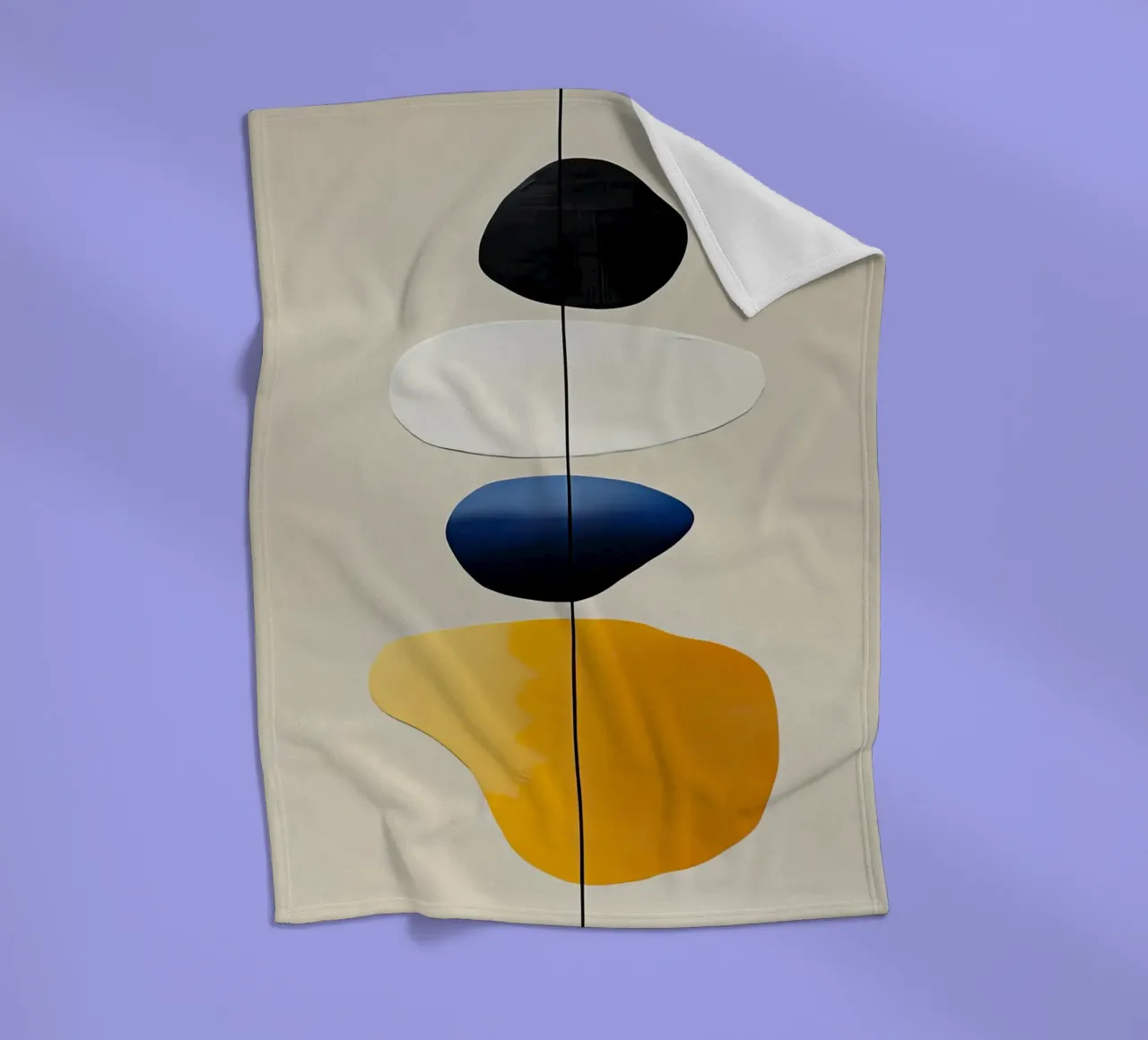Composizione minimalista di forme impilate in giallo coperta in pile da Artbyvo