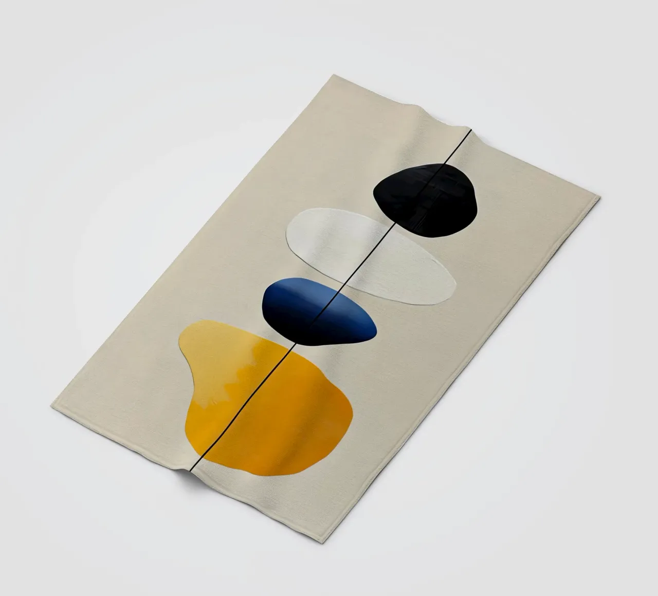 Composizione minimalista di forme impilate in giallo coperta in pile da Artbyvo