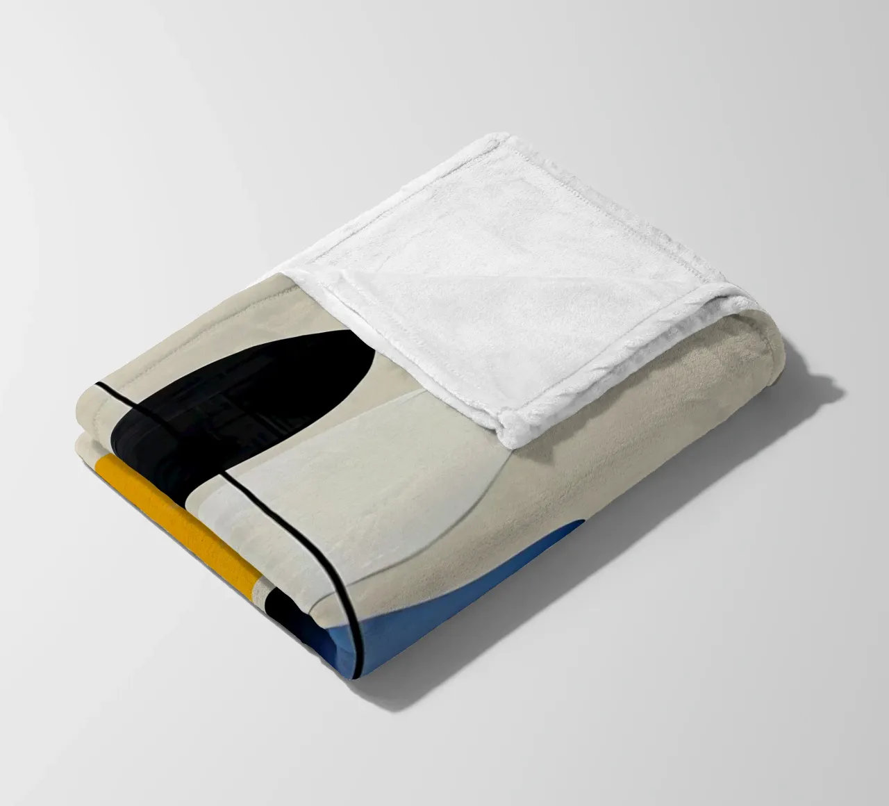 Composizione minimalista di forme impilate in giallo coperta in pile da Artbyvo