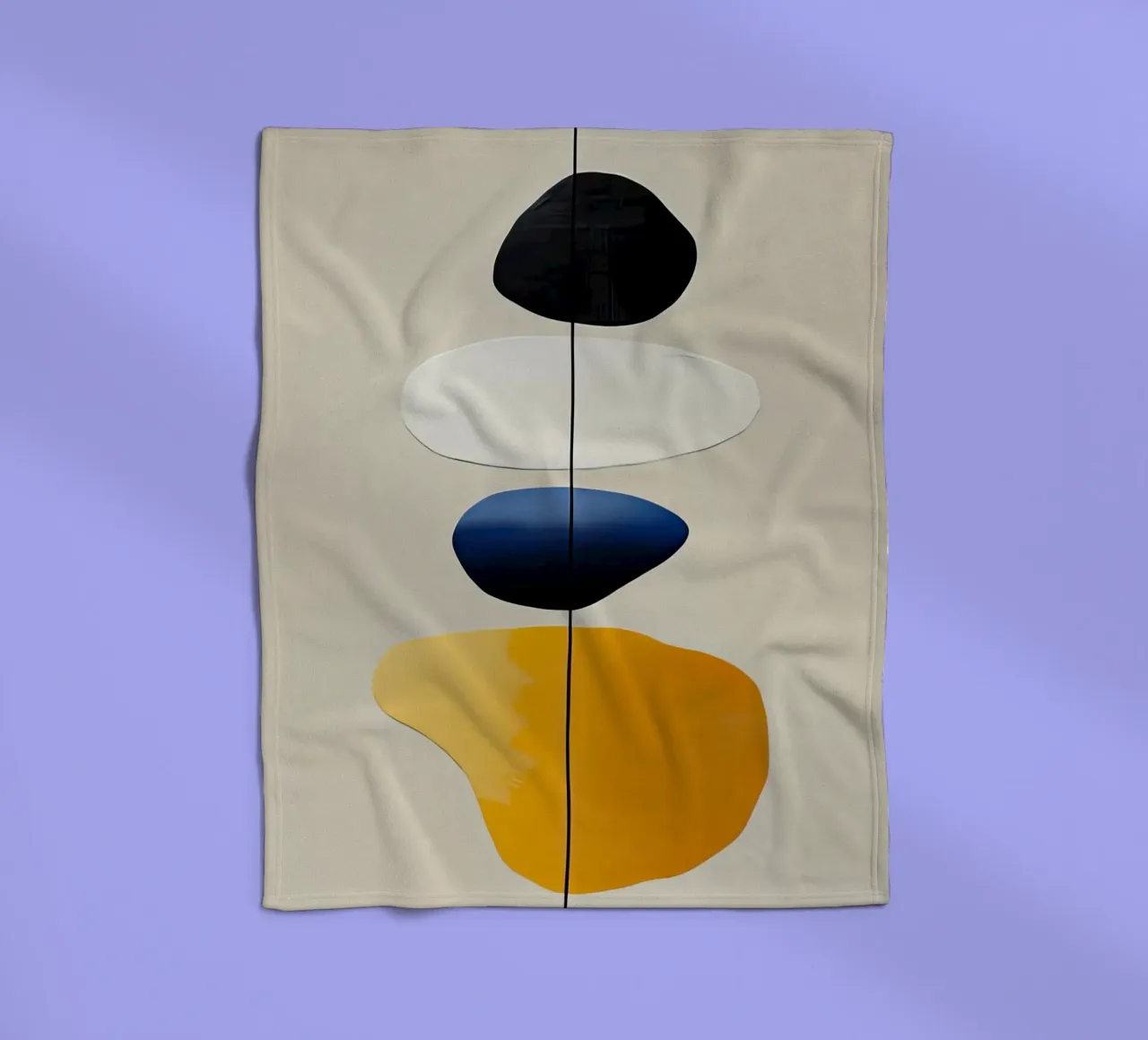 Composizione minimalista di forme impilate in giallo coperta in pile da Artbyvo