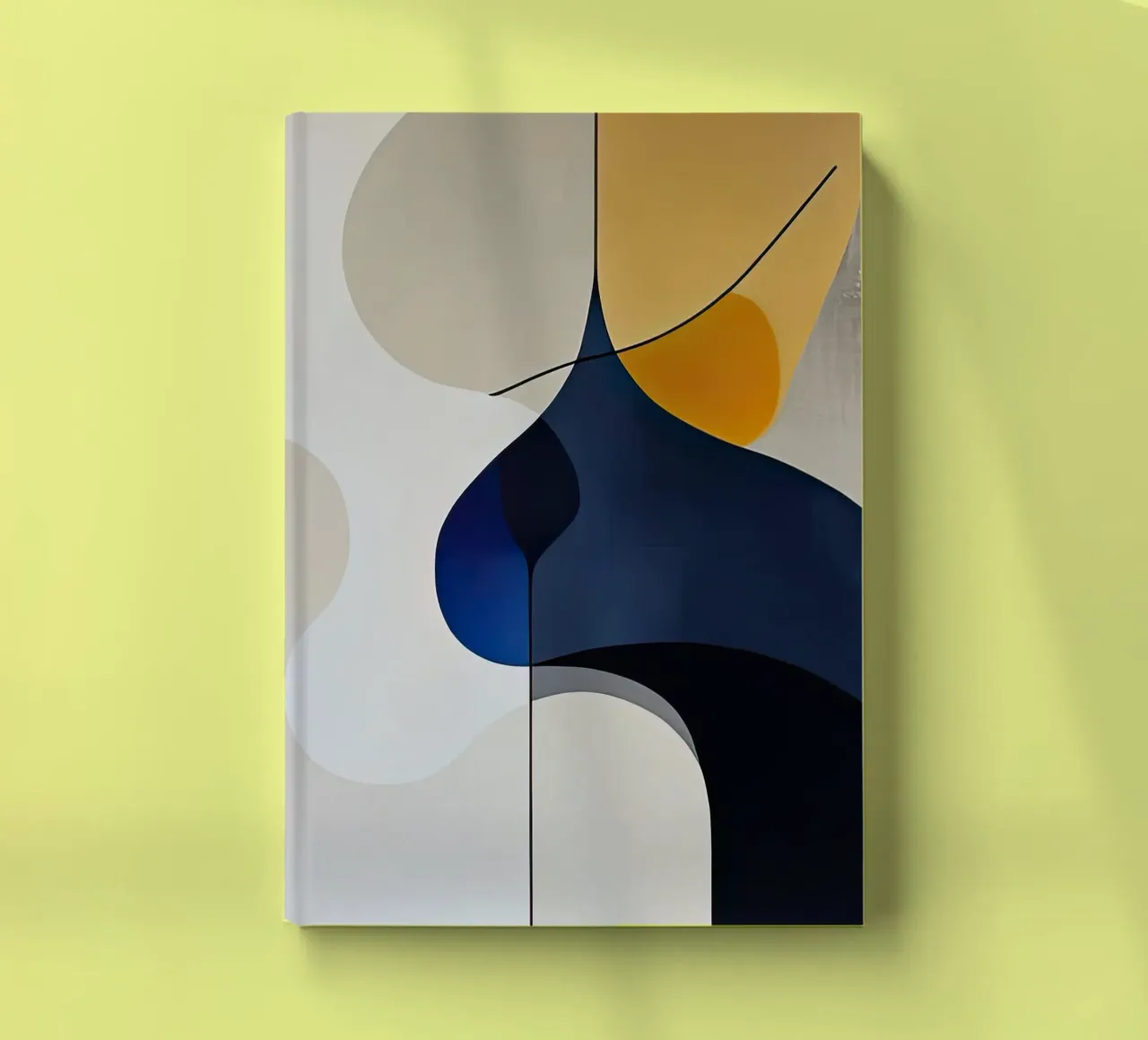 Flowing Geometry in Deep Blue and Beige notebook by Artbyvo