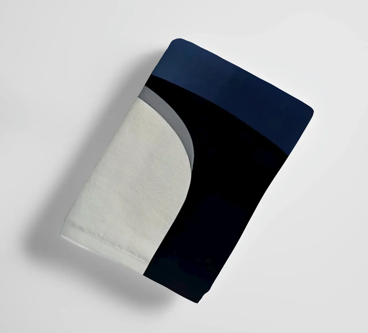 Flowing Geometry in Deep Blue and Beige towel by Artbyvo