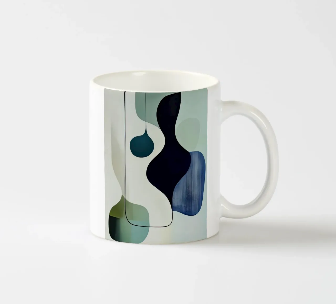 Forme organiche morbide in verde e marina tazza in ceramica da Artbyvo