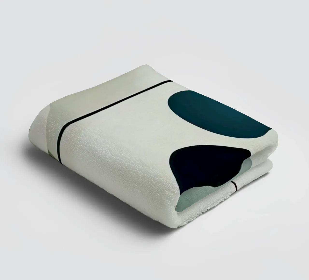 Forme organiche morbide in verde e marina asciugamano da bagno da Artbyvo
