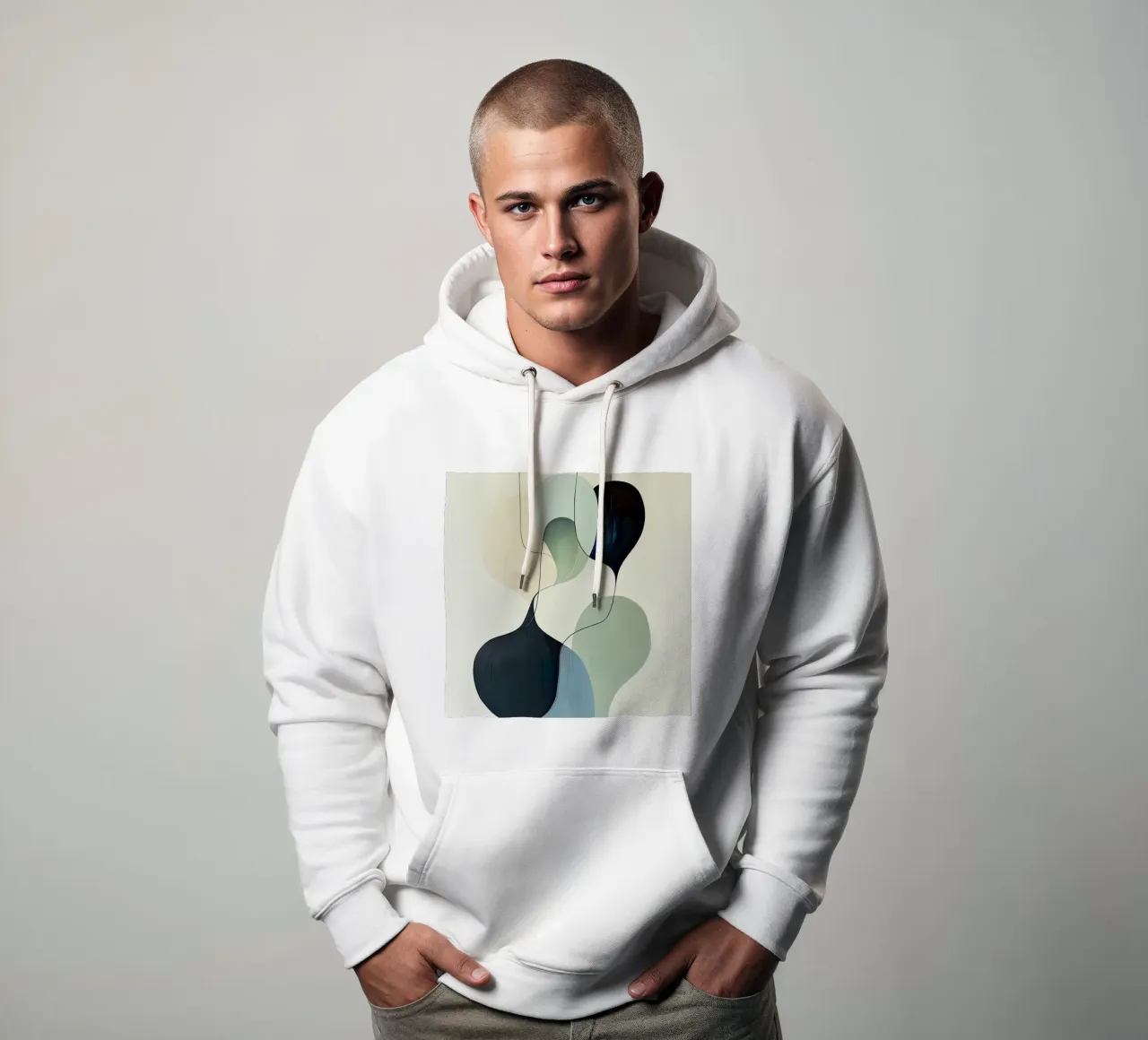 Linee intrecciate con ariose forme sfumate felpa con cappuccio da Artbyvo