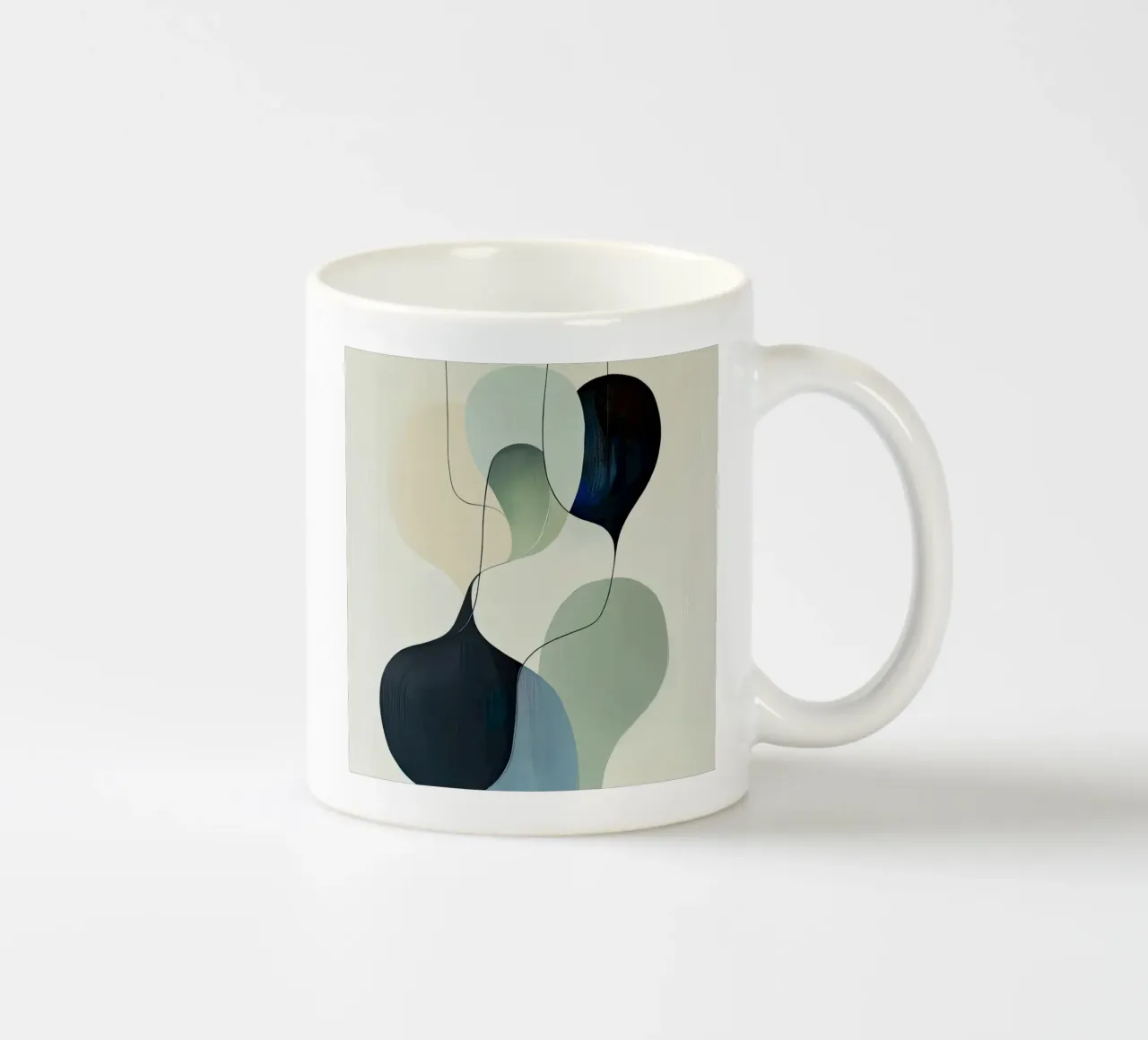 Ineinander verschlungene Linien mit luftigen Verlaufsformen Keramik Tasse von Artbyvo