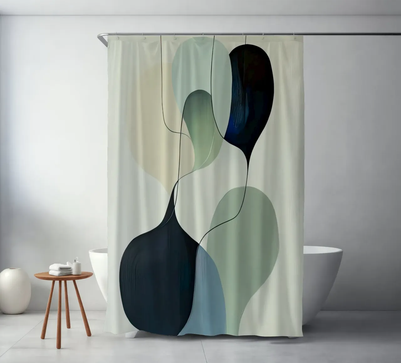 Linee intrecciate con ariose forme sfumate tenda da doccia da Artbyvo