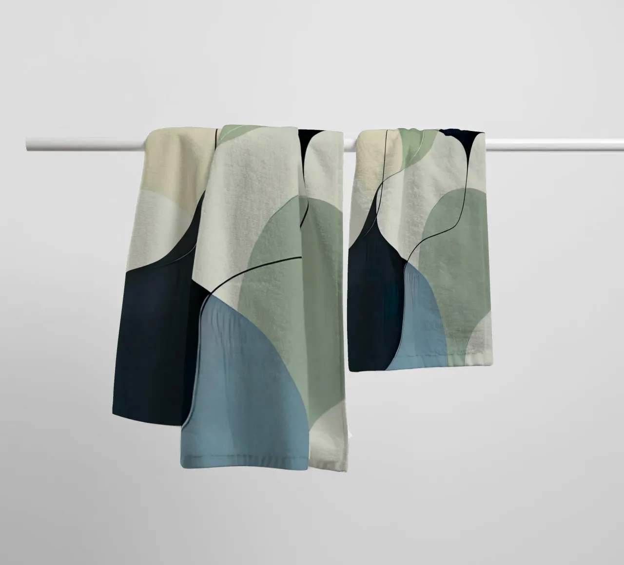 Intertwined Lines with Airy Gradient Shapes towel by Artbyvo
