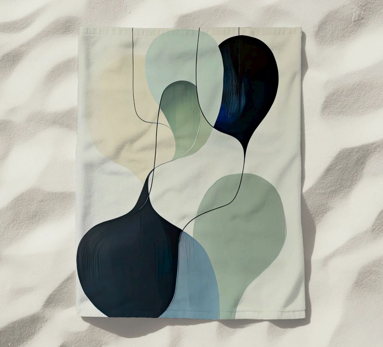Linee intrecciate con ariose forme sfumate telo mare da Artbyvo