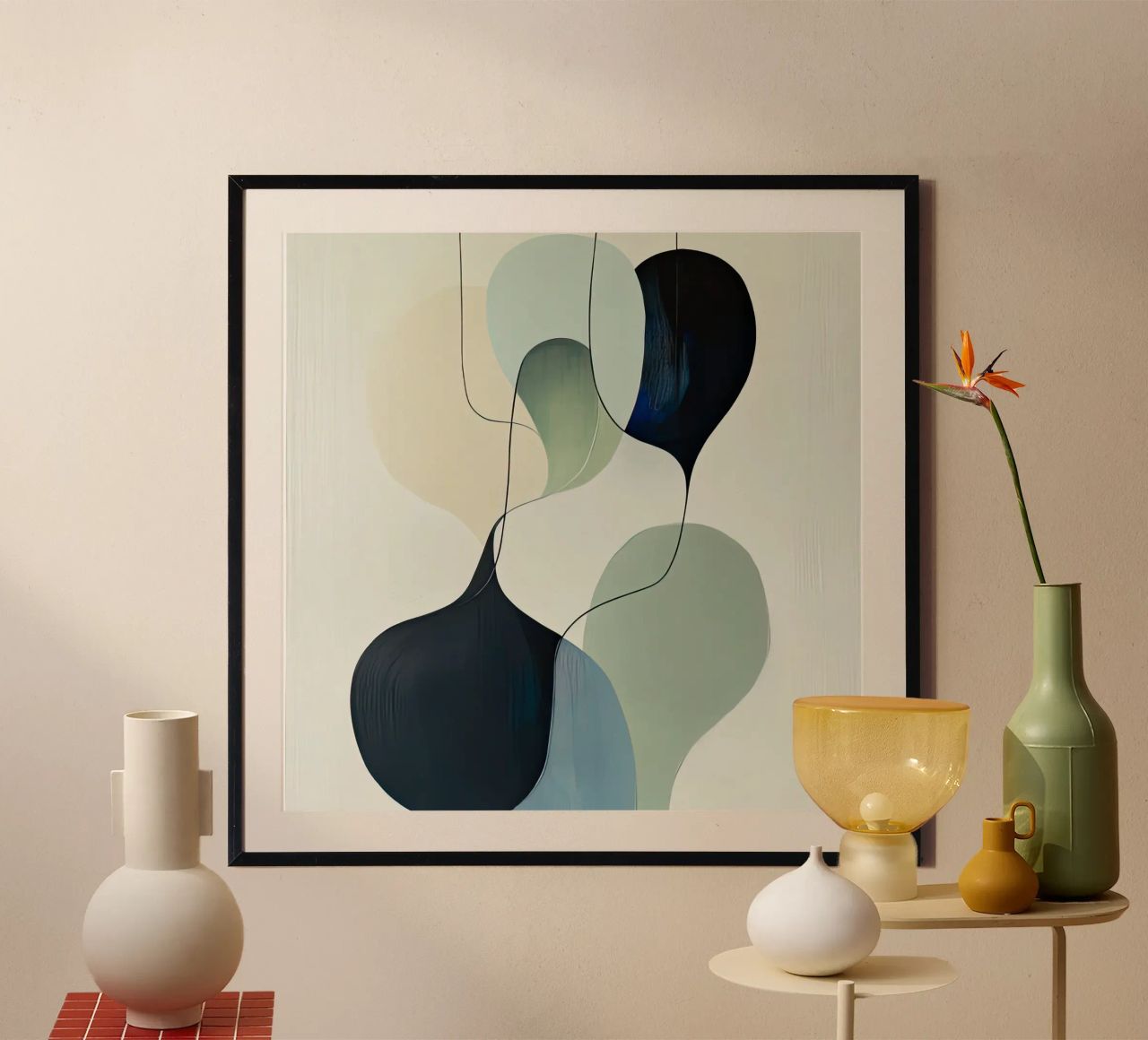 Linee intrecciate con ariose forme sfumate carta hahnemühle da Artbyvo